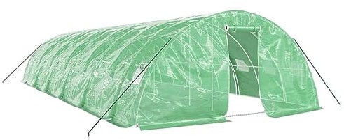 vidaXL Invernadero con Estructura de Acero Verde 60 m² 12x5x2,3 m