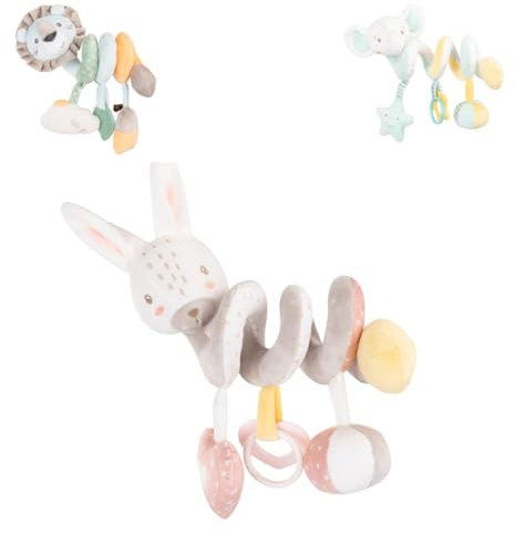 Kikkaboo Stoffspielzeug Activity-Spirale Tierform Beißring Greifling ab Geburt rosa