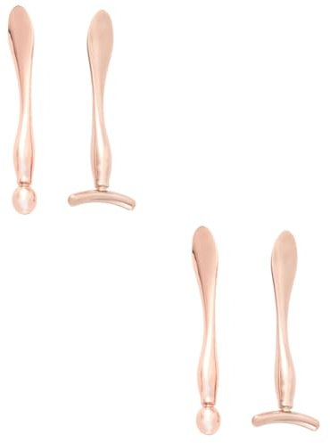 Didiseaon 4pièces Outils De Pour Yeux Spatule Et Cuillère Rose Applicateur Et Masseurs Pour Contour Yeux Améliore Absorption Et Réduit Œdème