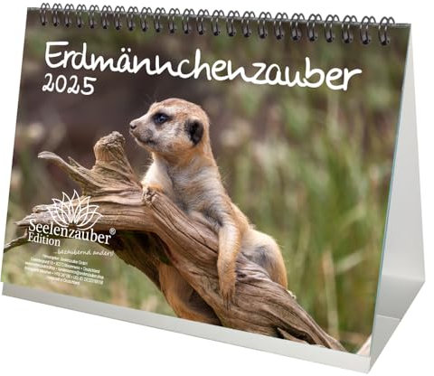 Erdmännchenzauber DIN A5 Tischkalender für 2025 Erdmännchen - Seelenzauber