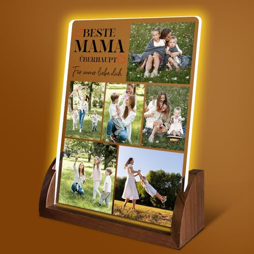 YINYIFANS Personalisiertes Geschenk für Mama,7 bunte Band Bilder benutzerdefinierte LED-Nachtlicht,einzigartiges Geschenk für Mama für Muttertag,Geburtstag,Thanksgiving, Weihnachten (Stil 19)
