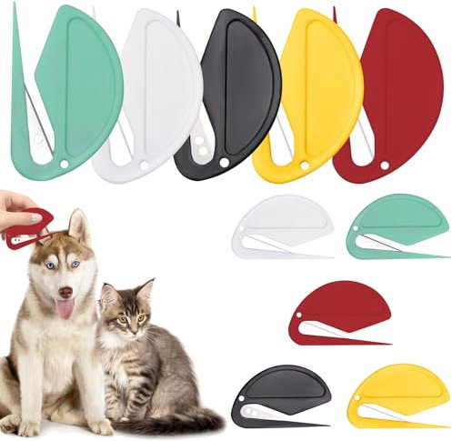 DOWNDRIFT 10 Stück Entfilzungsmesser Katze Open Knot Comb Entfilzer Hund Pet Knotting Comb Haustier-Entwirrungsmesser mit Stahlklinge für Katze Hundekamm zum Entfernen Von Verfilzungen