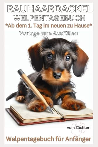 Rauhaar Dackel-Tagebuch: Dackelblick – Erinnerungstagebuch für Ihren Rauhaardackelwelpen, vom ersten Tag im neuen Zuhause: Welpentagebuch, ... für kleine Dackelwelpen, Zubehör, Set