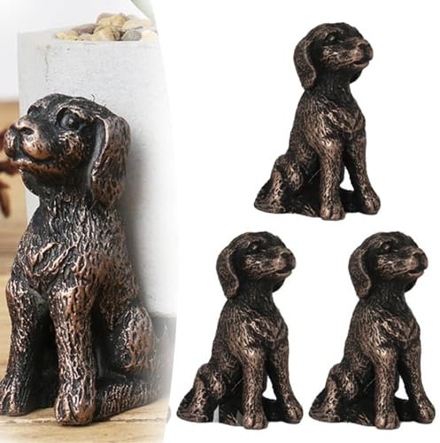 3Pcs Mini Animal Shape Flower Pot Feet Stand for Indoor and Outdoor Plant Pots - Improves Airflow Drainage - Resin Risers Decorative Feet (Dog)