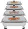 Chafing Dishes 4pcs Stainless Steel Buffet Dish Food Warmer Buffet Server Rectangular Chafing Dish Set With Lid MEHOOSPVN For Buffets Caterings Parties Buffet Server Warming Tray, Restaurant Catering