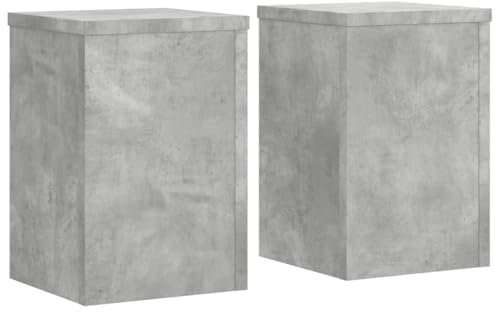 vidaXL Supporti per Piante 2 pz Grigio 20x20x30 cm Legno Multistrato, Supporto per Fiori, Porta Fiori, Supporto per Piante da Interno, Porta Piante