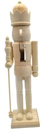 rockible DIY Blank Unpainted Nutcracker Christmas DIY Nutcracker Figure Paint Your Own Mini Wooden Nutcracker Figure, C