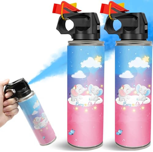 KERNOWO Gender Reveal Rauchbombe, Pulver-Feuerlöscher Gender Reveal Konfetti Kanone Poppers 100% biologisch abbaubar für Hochzeit, Fotoshootings, Party Dekorationen (2 Stück, blau)
