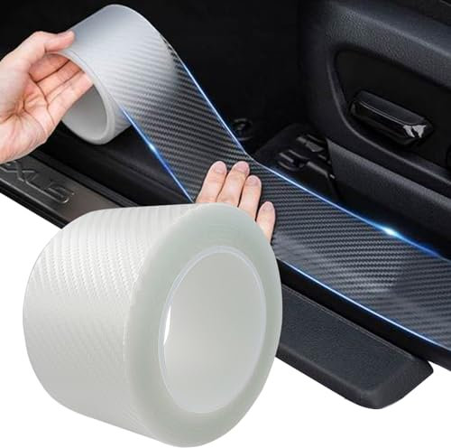 SyiXute 1 Pcs Car Sill Protectors Strips,7cm x 10m Car Door Sill Protector Tape,Universal Carbon Fiber Wrap Film for Door Sill Rear Bumper,Exterior Accessories Fit for Most Cars