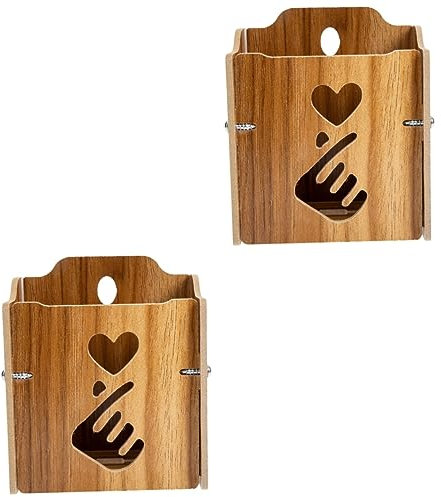 ANDRESLAD 2St handy universeller TV-Ständer Media-Organizer-Rack schwarzes Wandregal aufbewahrungsdose storage boxes Wandzubehör steht No-Punch-Telefonständer hölzern