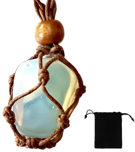 Chaîne en Pierre Naturelle d'Opale, Pendentif Opale, Collier de Pierres Thérapeutiques, Pierres Précieuses de Guérison pour femme, Bijoux Reiki, Noël, Saint Valentin, Anniversaires et Autres Fêtes