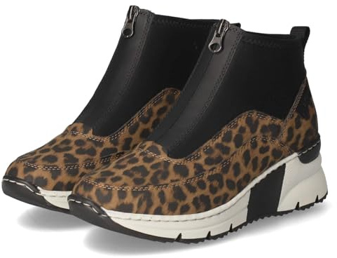 Rieker N6352-90 Schlupfstiefel Textil & Synthetik Damen in braun-Kombi - Gr. 41