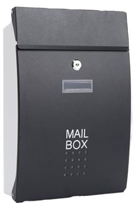 SHCHNA Modern Delivery Letterbox Through The Door Key Drop Box Heavy Duty Steel Through The Door Mailbox Mail Drop Box Letter Post Mail ‎Outdoor(Black)
