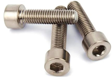 Generisch M6 M8 M10 DIN912 Pure Titanium GR2 Hexagon Hex Socket Head Cap Screw Bolt(M6X40 5PCS)