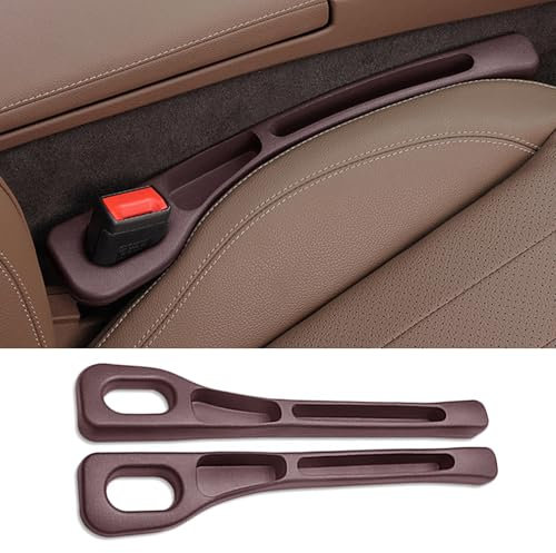 YZQSWCX 1 Satz Auto Sitzlücken-Ablagefach für Audi A4 B8 Avant Wagon 2008-2012 2013 2014 2015 2016, Autositz Spaltfüller Verhinderung des Herunterfallens, Innere Zubehör,Brown