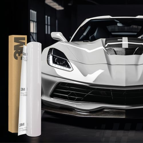3M 2080 Car Wrapping Folie Selbstklebende Autofolie für Auto Motorrad Boot 3D Lackschutzfolie mit Luftkanälen zum Folieren (G10 Gloss White, 50 x 152cm)