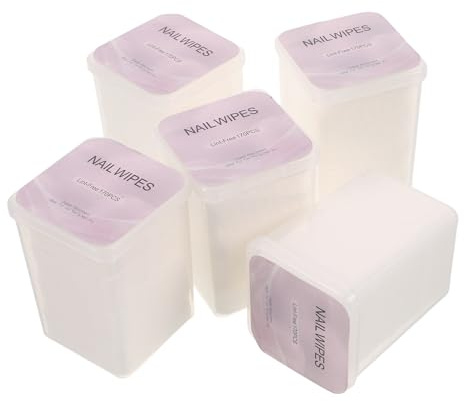 BESTonZON 5er-Boxen Nagellackentferner: Fusselfreie Wattepads für Gel- & Acrylnägel – Saugfähige Reinigungstücher zur Maniküre-Kunstentfernung und Lackkorrektur