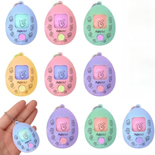 9 Stück Schere Stein Papier Eier Schlüsselanhänger, Ratespiel, neuartiges Schere Stein Papier, Minispiele geeignet für Geburtstagsfeiern (1)
