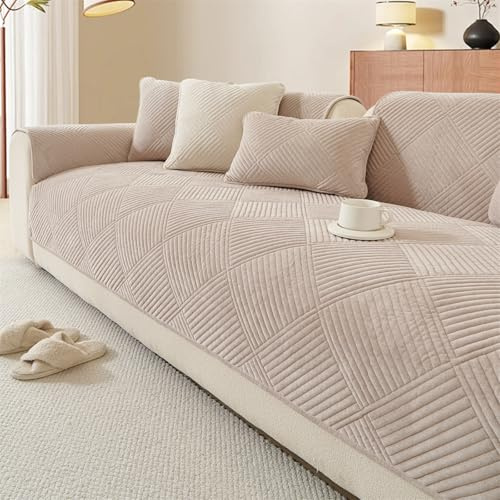 LINGKY Samt Sofabezug Ecksofa l Form Sofa Überzug Couchbezug Sofa/Couch Wurfdecke Eckcouch 1 2 3 4 Sitzer Sofaschutz Sofaüberwurfe Sofaschoner Sofabezüge rutschfest Hund Katze für Wohnzimmer