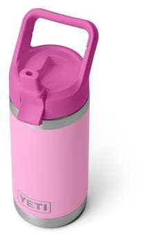 YETI Rambler Jr. 12 oz Kids Bottle, with Straw Cap, Power Pink/Wildflower
