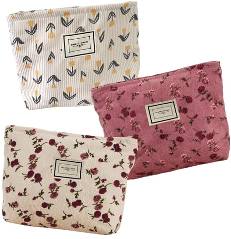 MLPKOI 3Pcs Pochette Donna Trucchi, Trousse Trucchii, Beauty Case da Viaggio, Porta Trucchi da Viaggio, Bustina Portatutto Donna, pPochette Trucco, Pochette da Borsa Cosmetica con Cerniera (Set2)