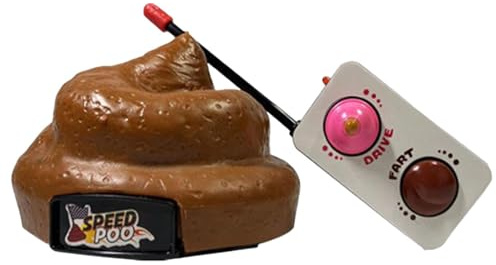Remote Control Poop Car - Hilarious Pranks Toy, Simulating Farting Sounds Fake Turd, Backward Moving Rotating Joke Vehicle, Obstacle Free Speeding Gag Gadgets - For Tricksters Friends Parties
