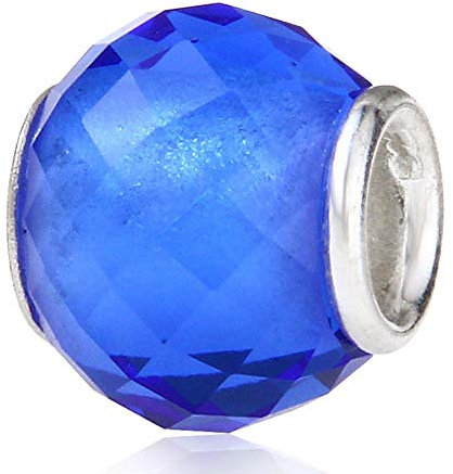 Abalorio de cristal de Murano de plata de ley 925 con piedra de nacimiento, dije de aniversario para pulsera Pandora, Todos, Glass