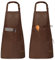 Viedouce 2 Pezzi Grembiule da Cucina Chef,Grembiule da Ristorante BBQ Bar Chef Cucina,Regolabile Grembiuli con Tasche Chef di Cucina,Impermeabile,Gembiule Cucina Uomo Donna (Marrone)