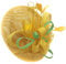Caprilite Yellow and Lime Apple Green Sinamay Big Disc Saucer Fascinator Hat for Women Weddings Headband