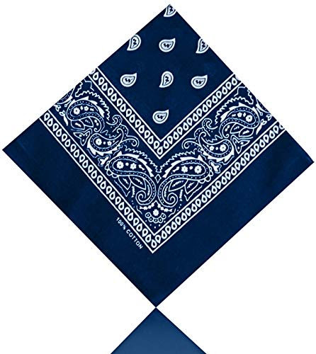 All u need Bandana Muster Scarf Nikki Tuch Kopftuch Cotton 100% Baumwolle Travel Reisen Schal (Paisley Dunkel Blau)