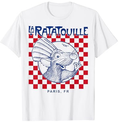 Disney Pixar Ratatouille Remy Paris Checkerboard T-Shirt