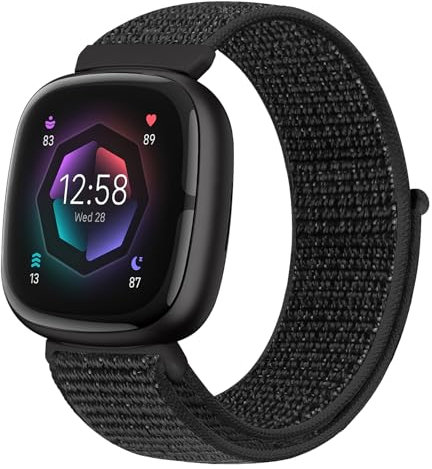 Runostrich Cinturino in nylon compatibile con Fitbit Versa 3/Fitbit Sense, morbido e traspirante, cinturino di ricambio regolabile per uomo e donna