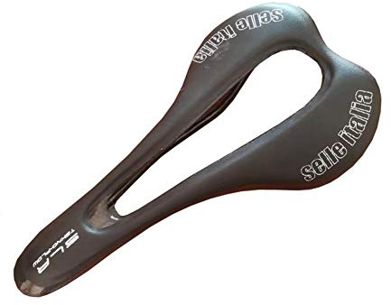 LIANYG Fahrradsattel Voll Carbons Fiber Sattel High Performance Offener Sattel MTB Rennrad Fahrrad-Sattel-Leder 664 (Color : Logo Glossy Black)