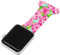 Makzib Pin Fob for Apple Watch for Nurses Midwives Doctors Healthcare Paramedics, Silicone Pin Fob, Infection Control Design Compatible with iwatch Series 6, SE,5,4,3,2,1 (42mm/44mm, Pink Pattern)