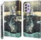 GLANDOTU Handyhülle für Samsung Galaxy A52 / A52S 5G Hülle Klappbar Lederhülle [Standfunktion] [Magnet] Premium Flip PU Leder Schutzhülle Cover Case Samsung A52 Ledertasche (Katze & Tiger)