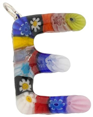 Glass Of Venice Colgante Inicial del Alfabeto de Cristal de Murano - Letra E