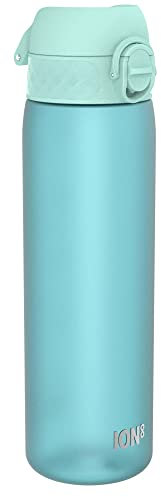 Ion8 Water Bottle, 500 ml/18 oz, Leak Proof, Easy to Open, Secure Lock, Dishwasher Safe, BPA Free, Hygienic Flip Cover, Carry Handle, Fits Cup Holders, Easy Clean, Carbon Neutral, Sonic Blue