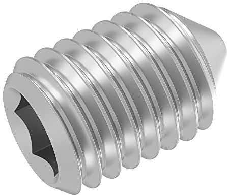 SECCARO Lot de 20 vis sans tête avec pointe M6 x 8 mm, acier inoxydable V2A VA A2, DIN 914 / ISO 4027