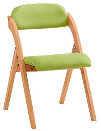 SoBuy Silla Plegable de Madera para Comedor y Cocina Silla de Cocina Ergonómica y Compacta, con Respaldo Cómodo y Asiento Acolchado, Ideal para Comedor, Cocina, Balcón u Oficina Verde FST92-GR