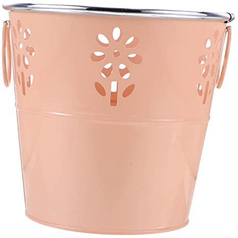 IWOWHERO Schmiedeeiserne Vase Süßigkeiten Eimer Eiswürfeleimer Verzinkter Eimer Für Blumen Eimervase Im Landhausstil Rustikaler Blumeneimer Behälter Für Blumenarrangements Eisen Runden