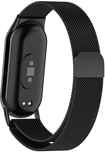 Metallo Cinturino Compatible con Xiaomi Smart Mi Band 9/Xiaomi Mi Band 8 Cinturini Donna Uomo,Magnetica in Acciaio Inossidabile Bracciale di Ricambio Braccialetto per Xiaomi MiBand 8/MiBand 9 Cinturio