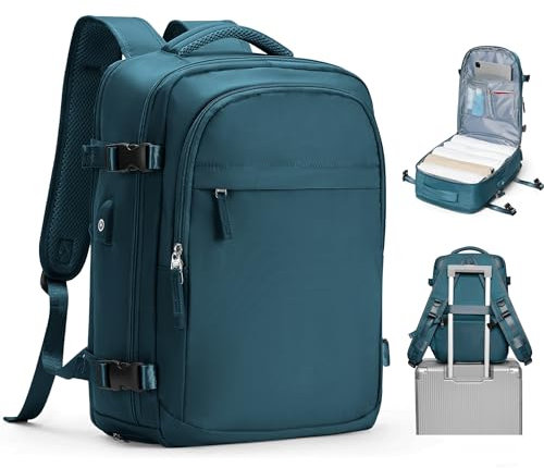 livbote Zaino da Viaggio 40x30x20 Vueling Zaini Impermeabile Aereo Ryanair 40x20x30 Wizzair Zaino per Bagaglio sotto sedile - Blu Pavone