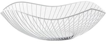 rongweiwang Metal Fruit Baskets Wide Application Modern Style Sturdy And Durable Large Capacity Open Wire Metal Fruit Bowl, white Oblique small