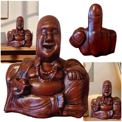 Asslye Mittelfinger Buddha Figur, The Buddha Flip Unerwartete Rückseite, Middle Finger Laughing Buddha Statue, Buddhas Dekofigur einzigartiges Geschenk für Freunde