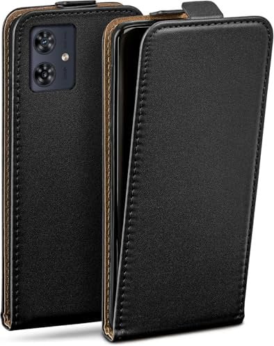 moex Flip Case für Motorola Moto G54 5G Hülle klappbar mit 360 Grad Schutz, Handyhülle mit Displayschutz, PU Leder Handytasche Lederhülle, Flip Case Cover Klapphülle, Schwarz