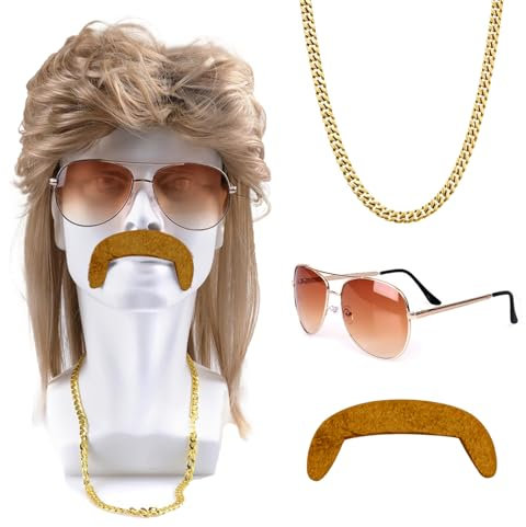 Perruque Mulet Homme Perruque Homme Annee 80 Perruque Coupe Mulet Homme Perruque Mulet Homme Annee 80 Perruque Homme Mulet Coupe Mulet Homme Perruques de Cosplay de Mascarade d'halloween
