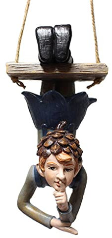 YAOGUI Windspiel für Garten, hängende Elfe, Ornament für Garten, Hinterhof, Balkon, schöner hängender Anhänger, Sammlerstück, Dekoration, Kunstharz, wasserdicht