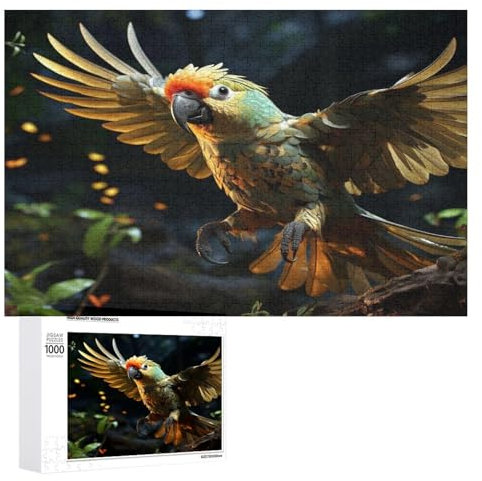 Holzpuzzles 1000 Teile Papagei -Puzzle Für Jungen Und Mädchen, Schwierigkeitsgrad, Lernspiele, Familienspielzeug (75×50cm)