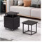 WIGSELBL 5-in-1-Sofa-Hocker, stapelbar, stapelbar, osmanische Fußstütze mit Lenkrollen, multifunktionaler Make-up-Hocker, Leder-Sitzwürfel, Fußhocker mit Rädern (Farbe: Nero)