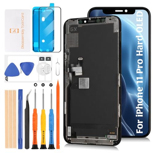 Olivechard Hard OLED 11 Pro LCD-Bildschirm-Ersatz für iPhone 11 Pro 14,7 cm (5,8 Zoll) [Harte OLED, kein LCD] LCD-Display, Touch-Digitizer-Bildschirm, Montage A2215, A2160, A2217, mit
